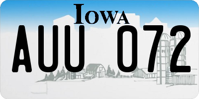 IA license plate AUU072
