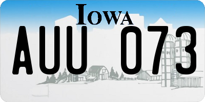 IA license plate AUU073