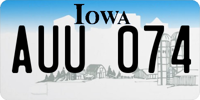 IA license plate AUU074