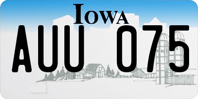 IA license plate AUU075