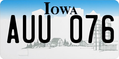 IA license plate AUU076