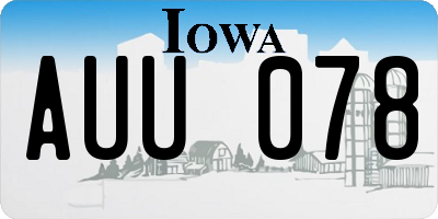 IA license plate AUU078