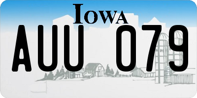 IA license plate AUU079