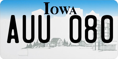 IA license plate AUU080