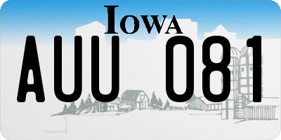IA license plate AUU081
