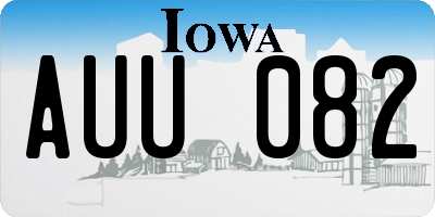 IA license plate AUU082