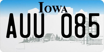 IA license plate AUU085