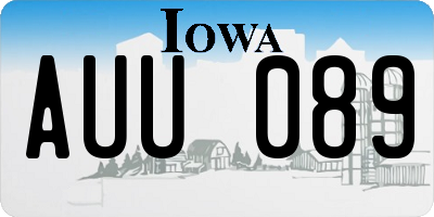 IA license plate AUU089