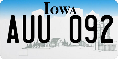 IA license plate AUU092