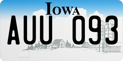 IA license plate AUU093