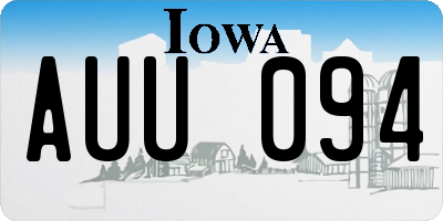 IA license plate AUU094