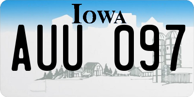 IA license plate AUU097