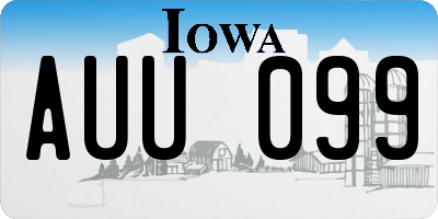 IA license plate AUU099