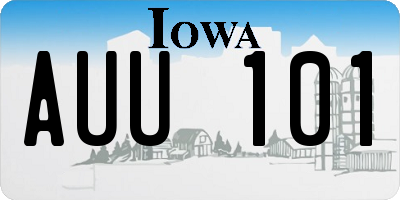IA license plate AUU101