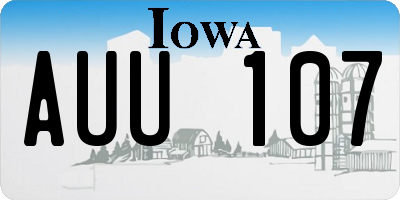 IA license plate AUU107