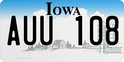 IA license plate AUU108
