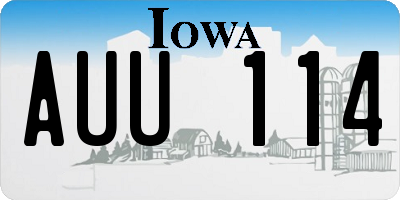 IA license plate AUU114