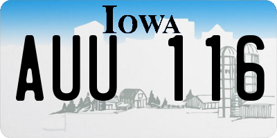 IA license plate AUU116