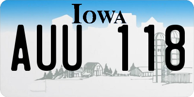 IA license plate AUU118