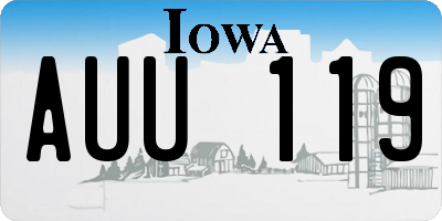 IA license plate AUU119