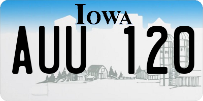 IA license plate AUU120