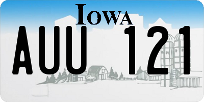 IA license plate AUU121