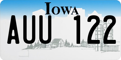 IA license plate AUU122