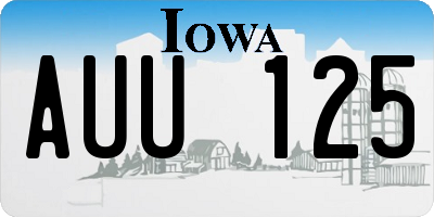 IA license plate AUU125