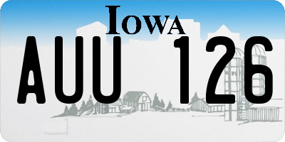 IA license plate AUU126