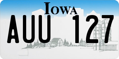 IA license plate AUU127