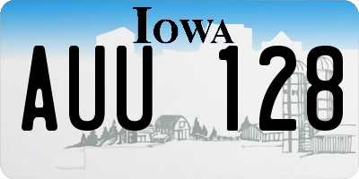 IA license plate AUU128