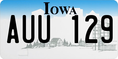 IA license plate AUU129