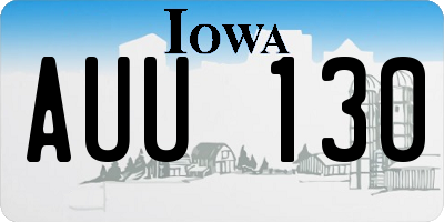 IA license plate AUU130