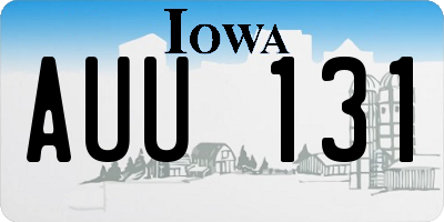 IA license plate AUU131