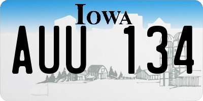 IA license plate AUU134