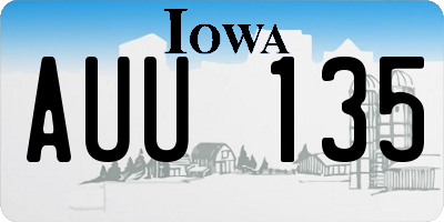 IA license plate AUU135