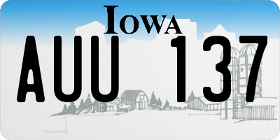 IA license plate AUU137