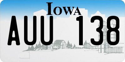 IA license plate AUU138