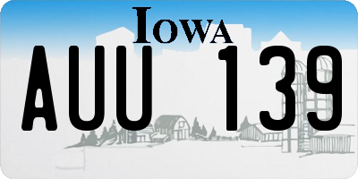 IA license plate AUU139