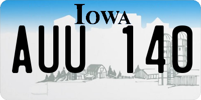IA license plate AUU140