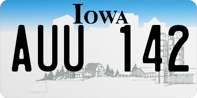 IA license plate AUU142
