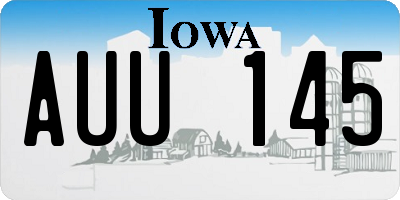 IA license plate AUU145