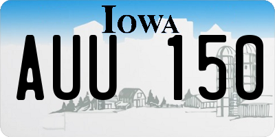 IA license plate AUU150
