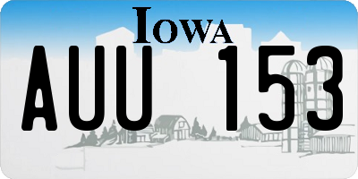 IA license plate AUU153