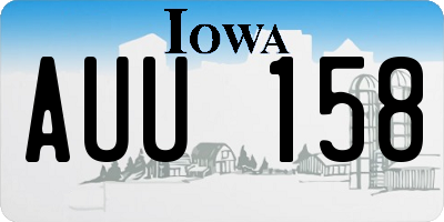 IA license plate AUU158