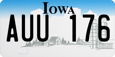 IA license plate AUU176
