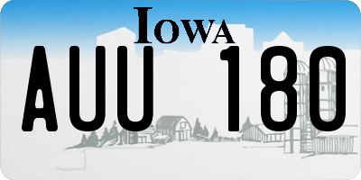 IA license plate AUU180