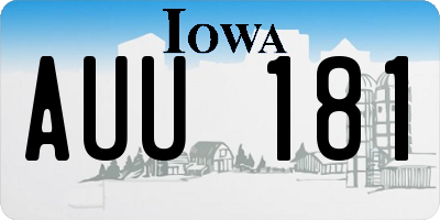 IA license plate AUU181