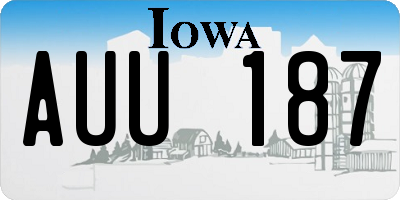 IA license plate AUU187