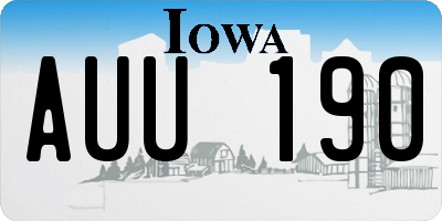 IA license plate AUU190
